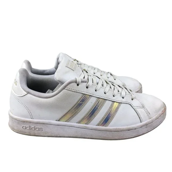 adidas | Shoes | Adidas Womens Size 95 Grand Court White Aluminum Laceup  Sneakers Shoes Fw3734 | Poshmark